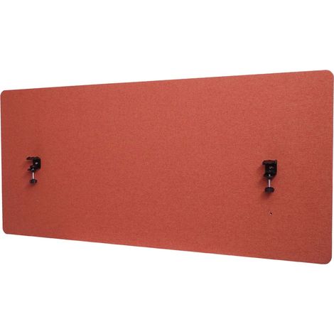 Séparation acoustique de bureau HHG-943, écran de confidentialité pour bureau tissu/textile, 140x60cm brun (1/5)