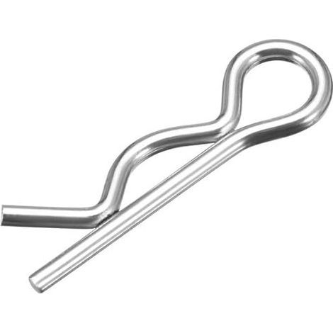 Goupille Fendue Ressort 1.2mm Fil Acier Carbone 21mm Longueur Remorque R Forme Pince à Clipser Clavette Tracteur Tondeuse Attache Argenté 50pcs (1/2)