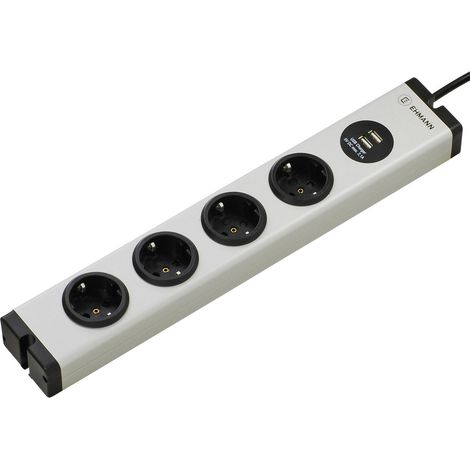 Ehmann 0600c0a052031 Steckdosenleiste 4fach Grau Schutzkontakt 1 St.
