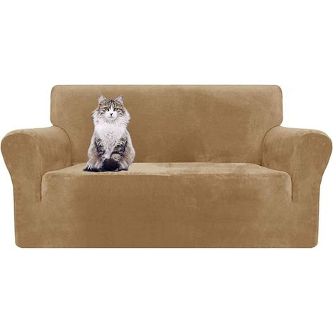 Housse de canapé en Velours Extensible, Housse de canapé pour 2 Places, Housse de canapé de Protection Lavable antidérapante pour Meubles, Housse de canapé-2 Places (1/5)