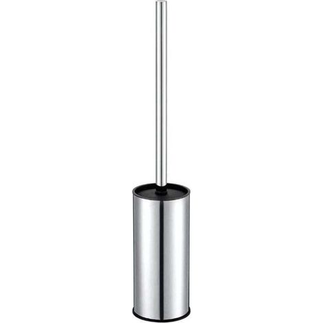 Round Chrome Toilet Brush Holder In Stainless Steel Free Standing For Bathroom (1/4)