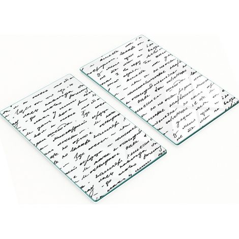 Planches à apéritif décoratives en verre, motif lettres, 2 x 30 x 52 cm (1/5)