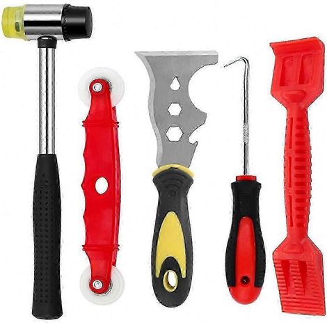 Ensemble d'outils pour vitrages, pelle à déglacer et crochet de retrait des cannelures pour portes et fenêtres