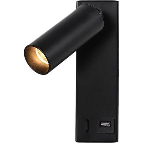This 3W LED wall lamp features an integrated rotating reading light and a USB port, making it ideal for use in bedrooms and bedside tables. (1/4)