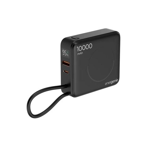 20 W Fast charging power bank with wireless charger, 10000 mAh, black