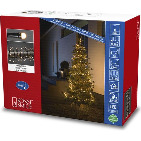 Guirlande lumineuse LED pour intérieur ou extérieur - Alimentation secteur - Décorations de Noël - 600 guirlandes lumineuses pour une utilisation en extérieur - Guirlande lumineuse à (1/5)