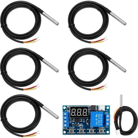 5pcs Sonde Température Étanche 1m Compatible avec le DS18B20 (1/5)