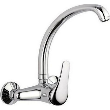 MISCELATORE MONOCOMANDO LAVELLO A MURO BOCCA ALTA EPIC Cromo