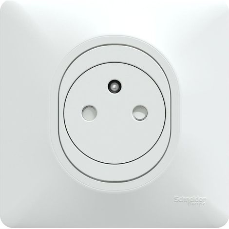 Enchufe empotrable con toma de tierra Ovalis, SCHNEIDER ELECTRIC, blanco SCHNEIDER ELECTRIC (1/5)