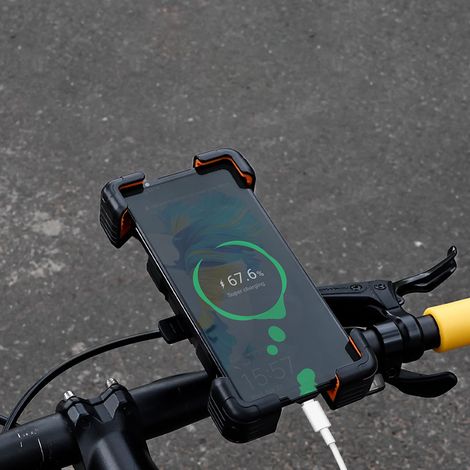 Vibrationsdämpfende Fahrrad-Handyhalterung, leicht und multifunktional, GPS-Klemme für Fahrräder und Mountainbikes, Rückspiegelhalterung, blau (1/5)