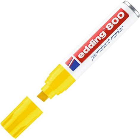 EDDING Marcador permanente 800 punta biselada trazo 4 -12mm amarillo