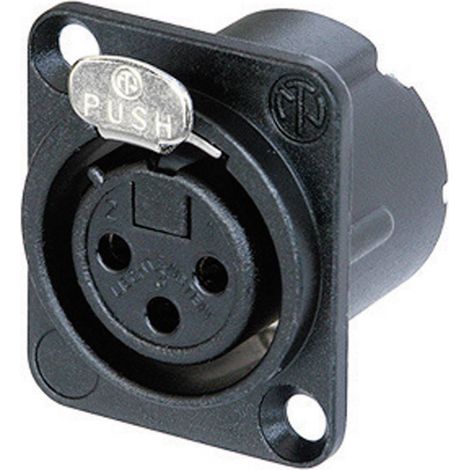 Neutrik NC3FD-LX-B Connettore XLR Presa a pannello contatti dritti Numero Poli (num): 3 Nero 1 pz.