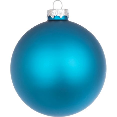 Palline per albero di Natale in vetro decorate color Blu Oceano Opaco -6 sfere da 6 cm