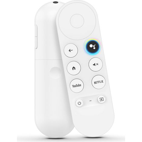 Applicable Télécommande vocale de Rechange pour Lecteur multimédia Google Chromecast 4K Snow Streaming - Télécommande Bluetooth pour G9N9N Google (Blanc) (1/5)