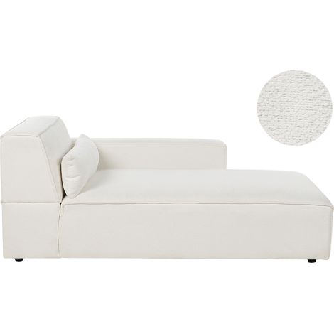 Chaise longue moderna tapizado de bouclé blanco izquierda Hellnar (1/5)