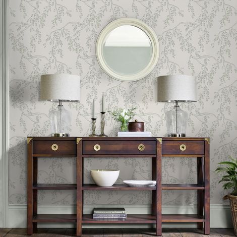Papier peint intissé Laura Ashley Rainham Willow Sage 1005 x 52cm Vert (1/5)
