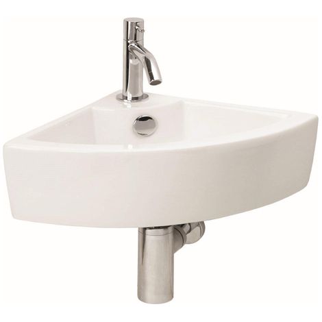 Differnz lave-mains 32x12.5x32cm Céramique 1 trou pour robinet Blanc