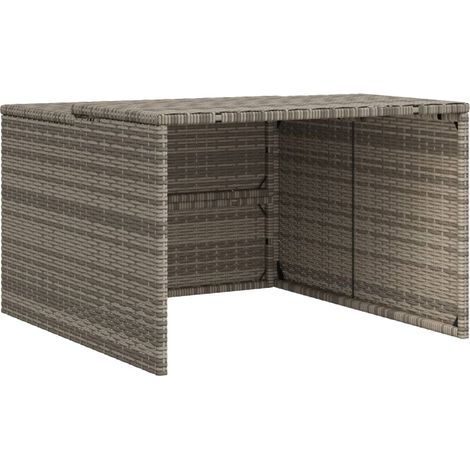 Garage pour robot tondeuse gris 86x90x52/57 cm résine tressée CFW97502