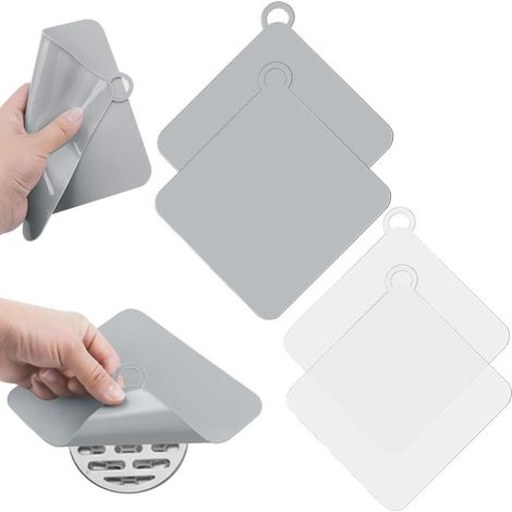 Lot de 4 couvercles de bonde en silicone 1515cm, anti-odeurs, pour douche, baignoire, évier de cuisine ou de salle de bain.