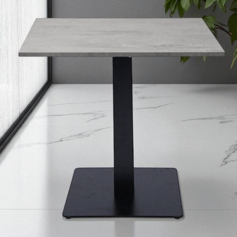 Tavolo da bar ristorante quadrato 80x80 cm con piano laminato Cemento H 75 (1/5)