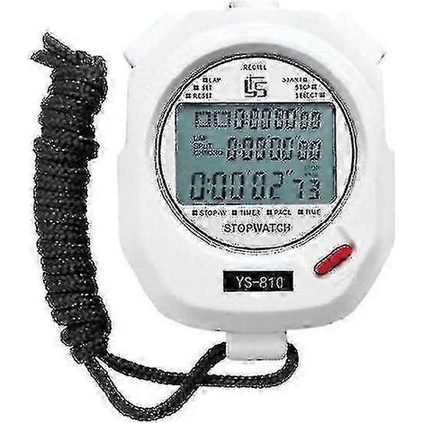 Trois rangées de 100 chronomètres chacune pour l'entraînement athlétique, noir et blanc, 2 couleurs en option, chronomètre de course (Blanc YS-810) (1/5)