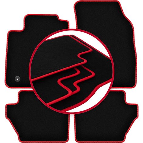 Tappetini auto CARLUX-RED per: Ford Fiesta MK7 hatchback (2011-2017)