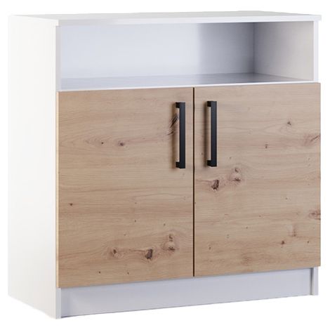 Hayato - commode - effet bois et blanc - 80 cm (1/4)