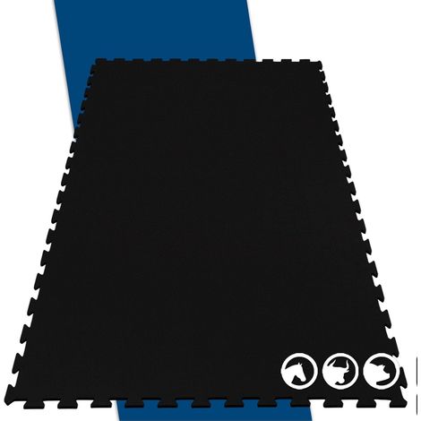 Tapis puzzle caoutchouc recyclé, Résistance -20°C à +80°C, 122 x 182 cm, 4 côtés avec système d'emboîtage (1/4)