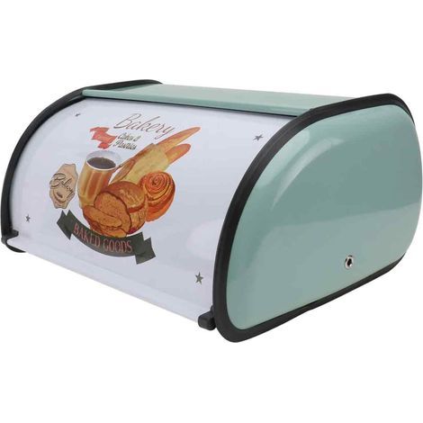 Boîte à pain et à pâtisserie en métal, un excellent accessoire de rangement pour la cuisine, style rétro, grande capacité, (1/5)