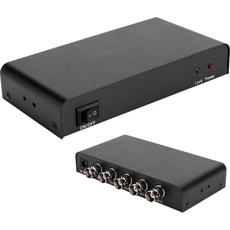 Convertisseur vidéo répartiteur de signal 3G SDI 1x4, 1 entrée, 4 sorties (110-240 V) États-Unis (1/5)