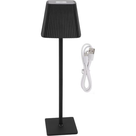 Ortviai Lampe de bureau sans fil rechargeable 3 couleurs réglables + gradation continue, batterie 4000 mAh, design élégant noir (1/5)