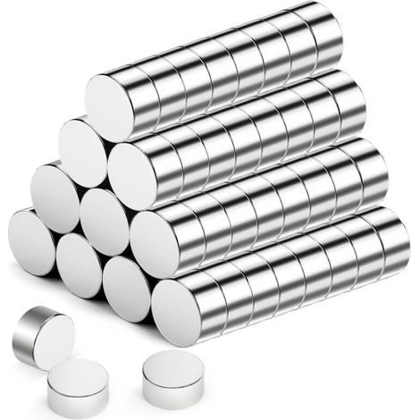60PCS Aimants Néodyme 6x3mm Puissants, Mini Aimants Frigo et Tableau Blanc Magnétiques Ronds Métalliques pour Photos, Cartes, Bureau (1/5)