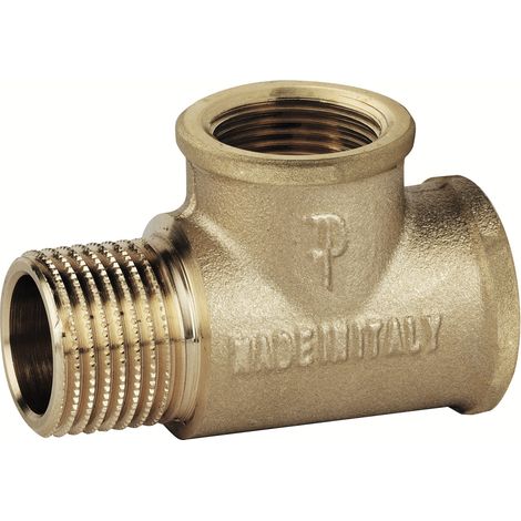 montaje hidráulico de latón en forma de T MHH a TEE FP Pattaroni F138  1"Mx1"Fx1"F
