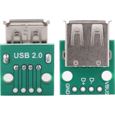 10 connecteurs femelles USB Type A, adaptateurs au pas de 2,54 mm, boîtier DIP (1/5)