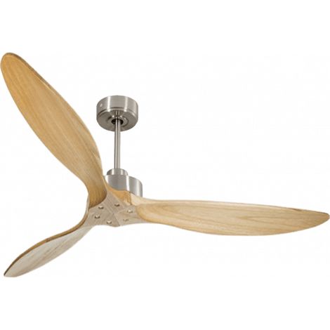 Modulo Slim de Klassfan - Ventilateur de plafond et destratificateur moteur DC chrome et pales bois clair 30 à 60 m²