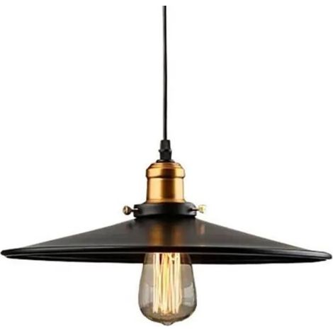U-Do Lot de 2 Lustre Suspension Métal E27 LED 40W Ø36cm Noir (1/3)