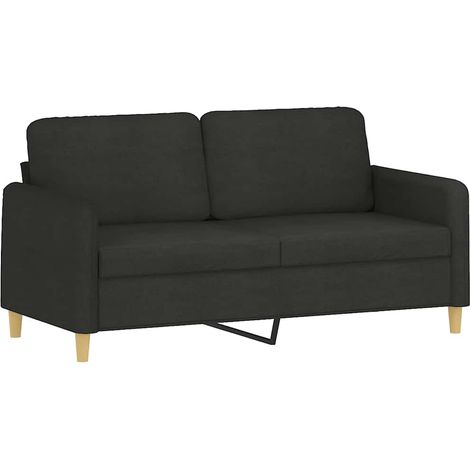 Canapé  Sofa à 2 places Noir 140 cm Tissu (1/5)