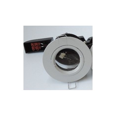 Spot encastré Ø 88mm gris fixe pour lampe 12V GU5.3 (non incl) sans transfo IP44/21 TOPLITE 88 ARTEMIDE M043060 (1/2)