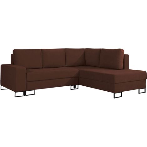 Selsey Larelle – Ecksofa mit Schlaffunktion & Bettkasten, Chenille, Ottomane rechts, Kupfer