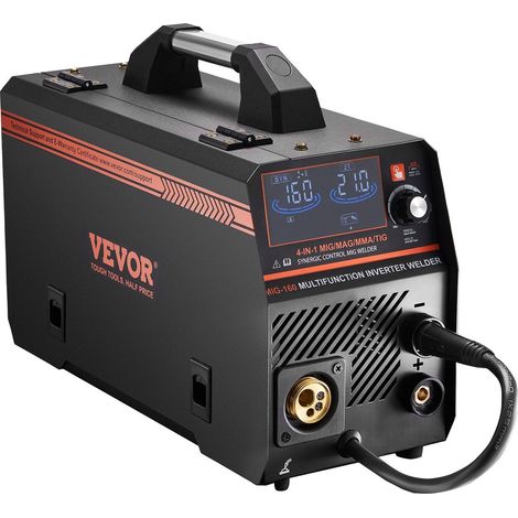 Machine à souder MIG 160A 4-en-1 avec technologie IGBT et écran LCD,soudage MIG,flux,électrode et TIG (1/5)