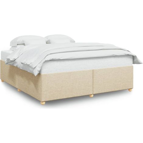 Lit double,Lit adulte,Cadre de lit sans matelas crème 180x200 cm tissu CFW6271419 (1/5)