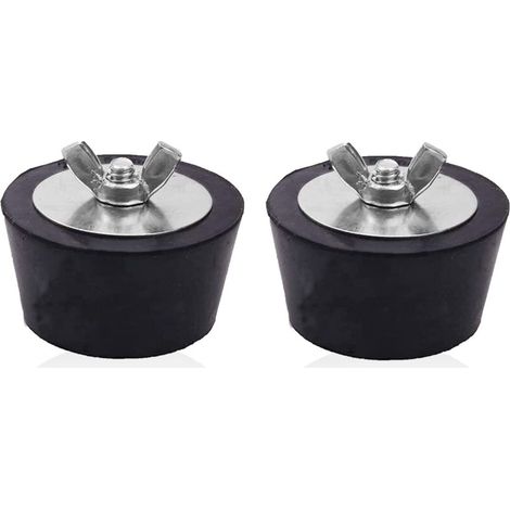 Swimming Pool Winter Plug, 51 mm Rubber Plug with Stainless Steel Wing Nut for Swimming Pool Pipes Winter Maintenance of Fittings (2 Pieces)
