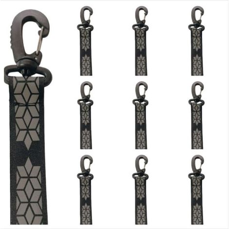 Lot de 10 pendentifs réfléchissants pour le cyclisme en extérieur - Amélioration de la visibilité, marqueurs réfléchissants pour sacs à dos et vêtements, noir (1/3)