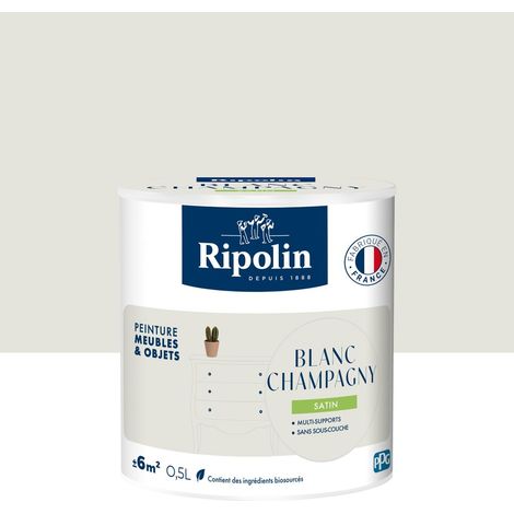 Peinture meubles & objets Ripolin Blanc champagny 0,5 L Satiné (1/5)