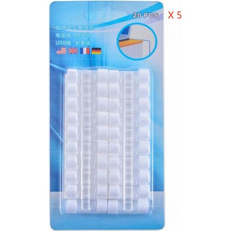 Organizzatore di cavi, clip autoadesive per una gestione versatile dei cavi, forte adesivo, compatibile con cavi di alimentazione, cavi di ricarica e altro ancora. - AquaForge (1/5)