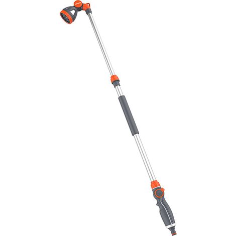 Spido – Lance d'arrosage télescopique 95-140 cm – Pomme orientable 8 jets – Arrosage au sol et en hauteur – Pour espaces difficiles