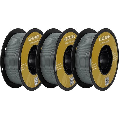 Filamento PLA, diametro 1,75 mm, compatibile con stampanti FDM, 3 kg, grigio (1/2)