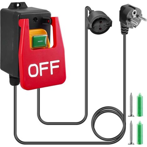 Interrupteur marche/arrêt monophasé 250 V : interrupteur d’arrêt d’urgence, interrupteur de sécurité avec prise, interne (1/5)