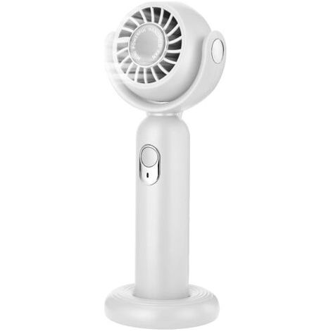 royaluxe- Mini Ventilateur Portable, Ventilateur Poche Vents Forts à 3 Vitesses 130° Rotatif, Ventilateur Bureau avec Base Ventilateur Petit USB Rechargeable pour Adulte Enfant Extérieur Intérieur,Bla (1/5)