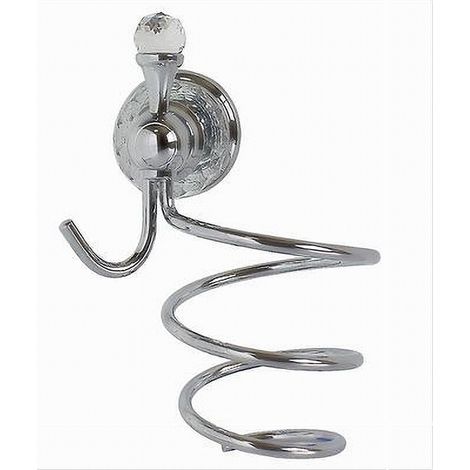 TRADE SHOP - Porta Phon Asciugacapelli Supporto Montaggio A Parete Arredo Bagno Crystal 52833 -